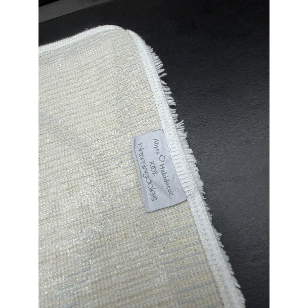 Abyss & Habidecor Bloomingdale’s Collector Bath Rug NWT Blue White Luxury Bistro